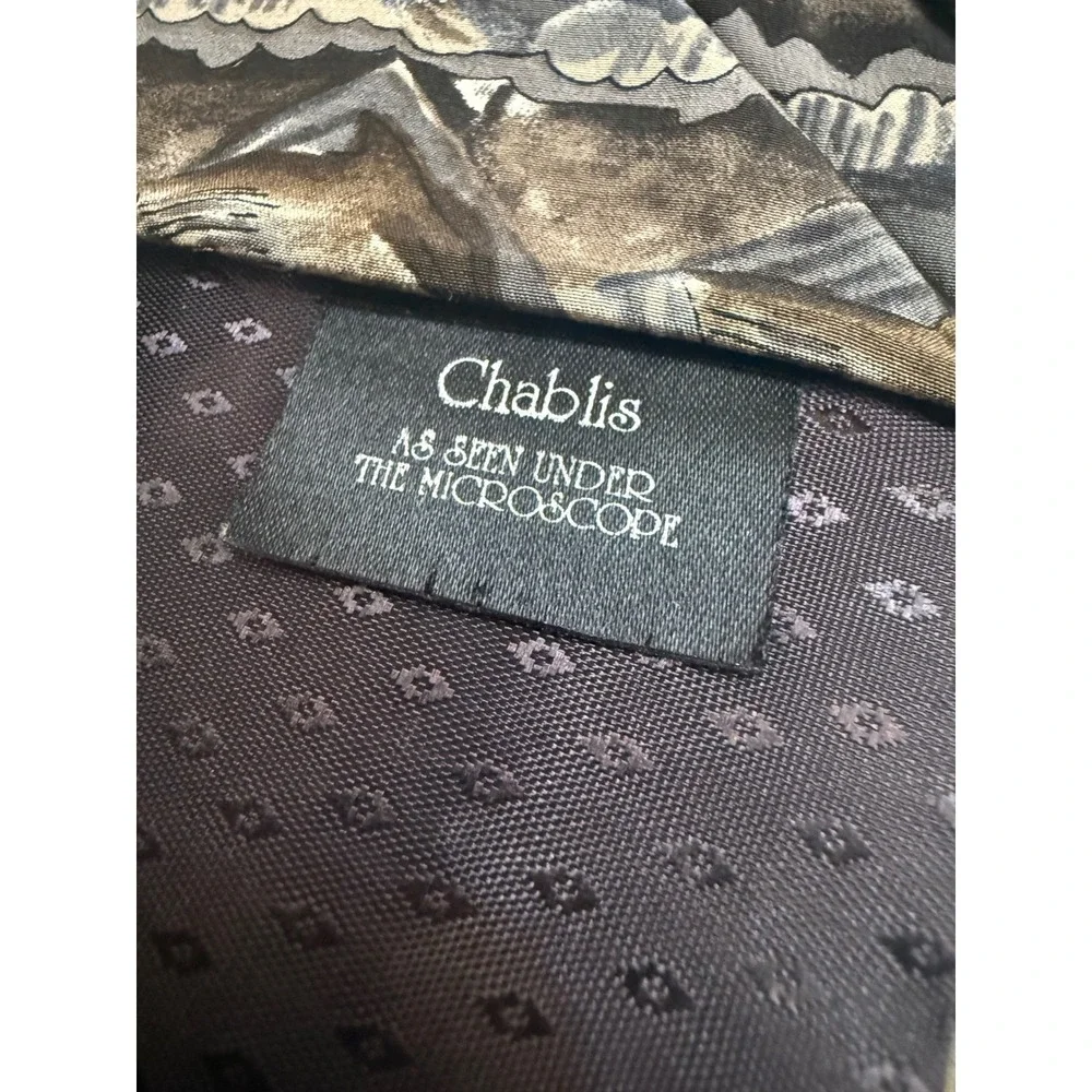 Chablis Cocktail Collection Stonehenge Silk Tie Microscope Abstract Brown Grey